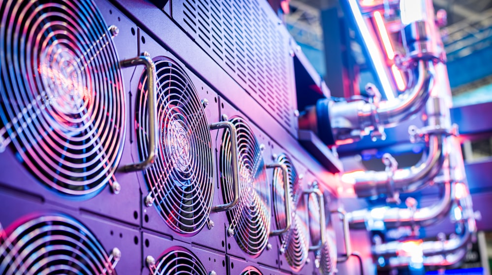 Servers and cooling systems inside a data centre